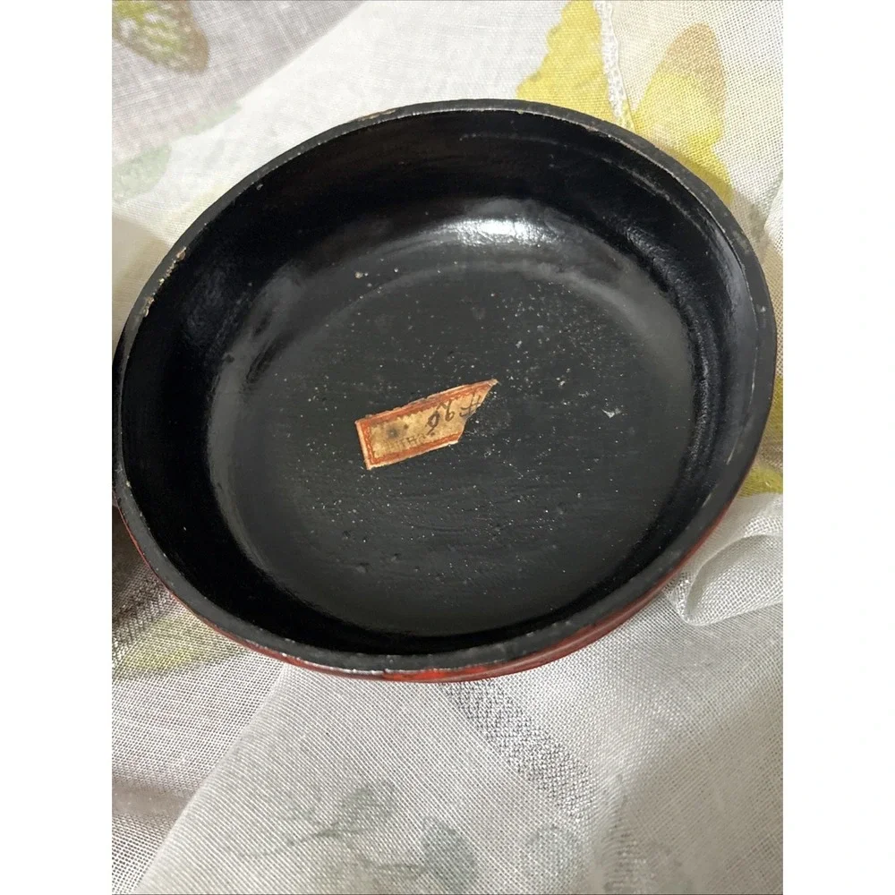 4.5 Old Chinese Handcarved Red lacquerware Character‎ Landscape jewelry box